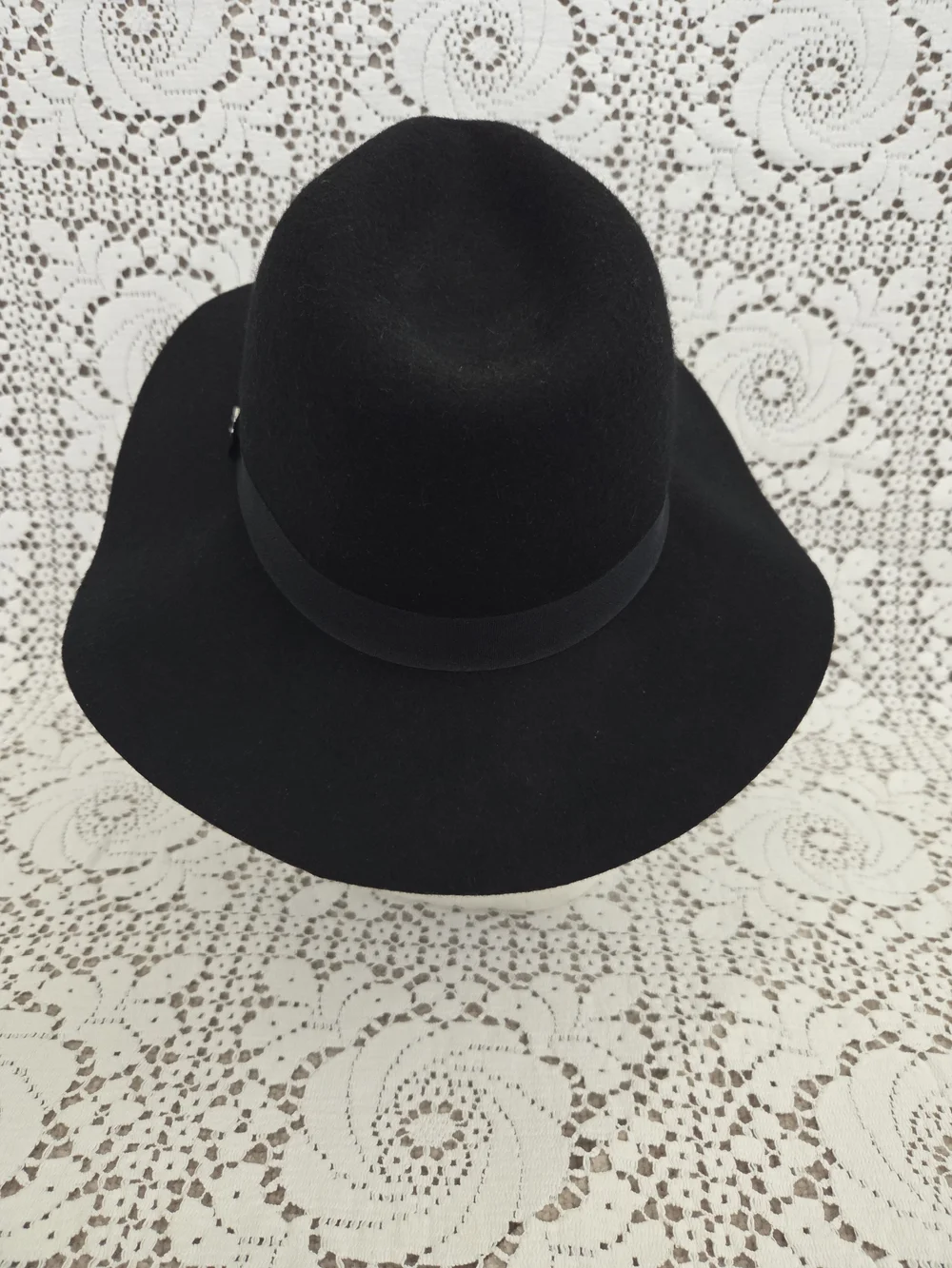 Lauren Ralph Lauren Black Fedora Hat with Band Size OS